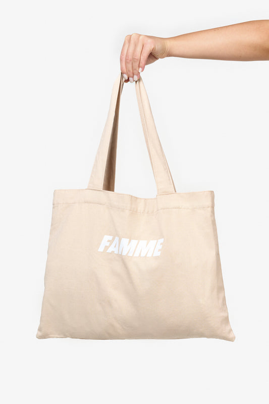 Beige Small Tote Bag - for dame - Famme - Bag