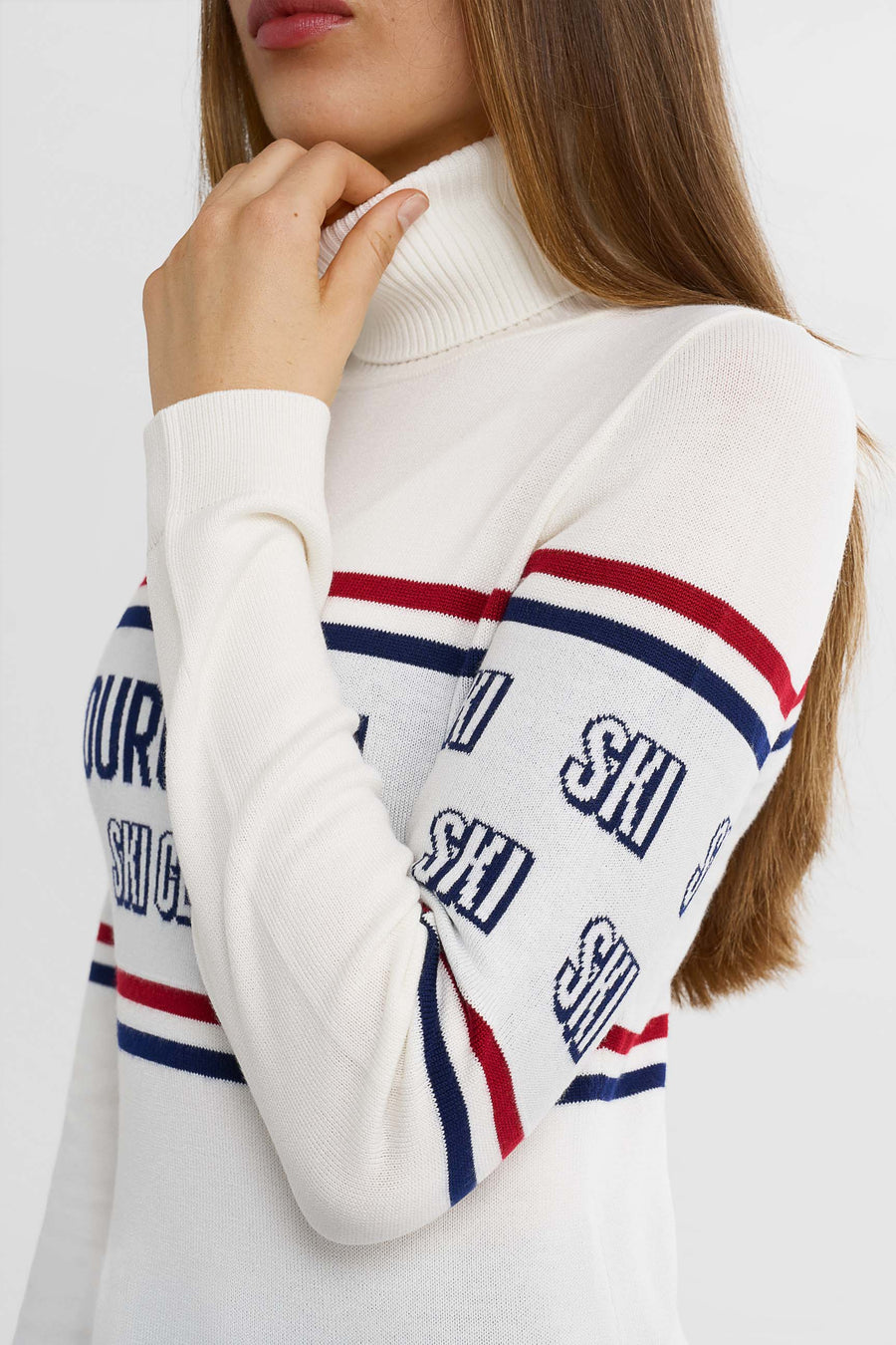 Courchevel Ski Club Sweater · White/Blue/Red
