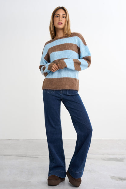 Strikket Stribet Sweater