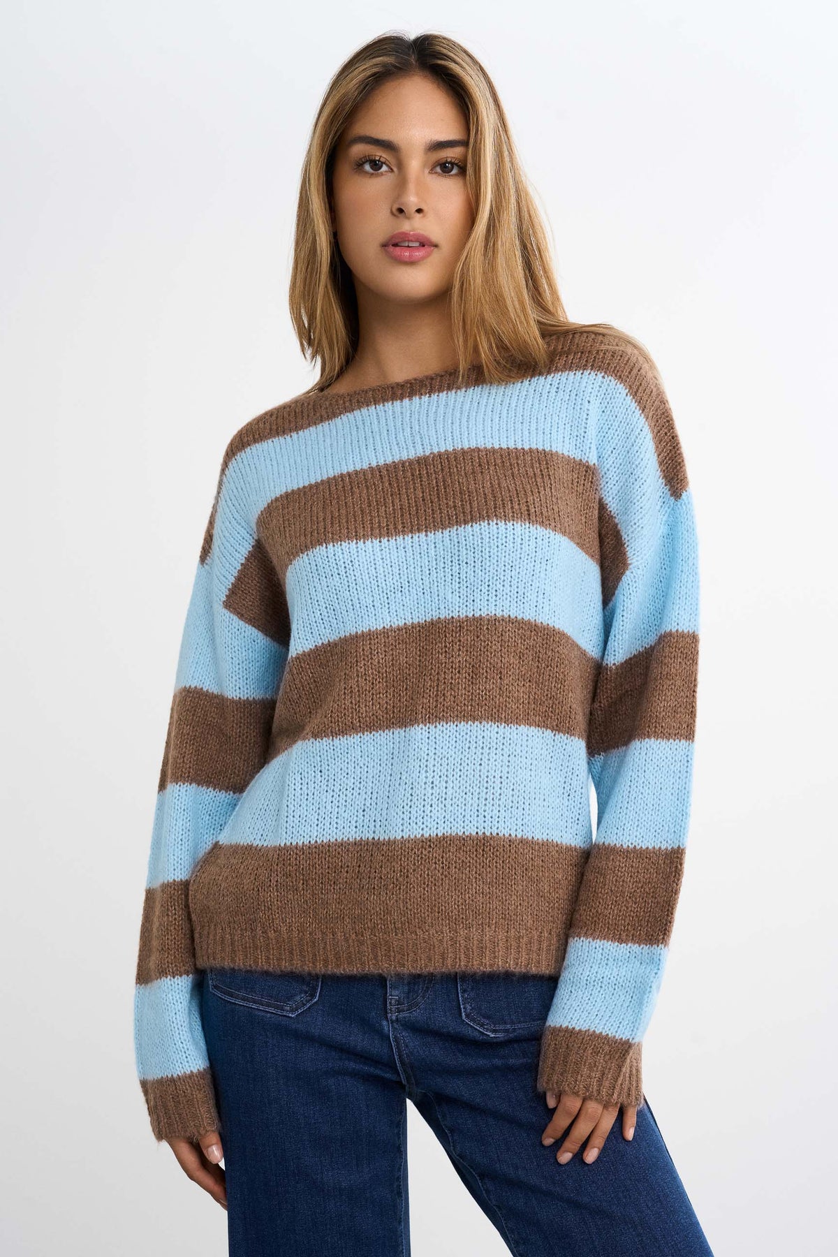 Strikket Stribet Sweater
