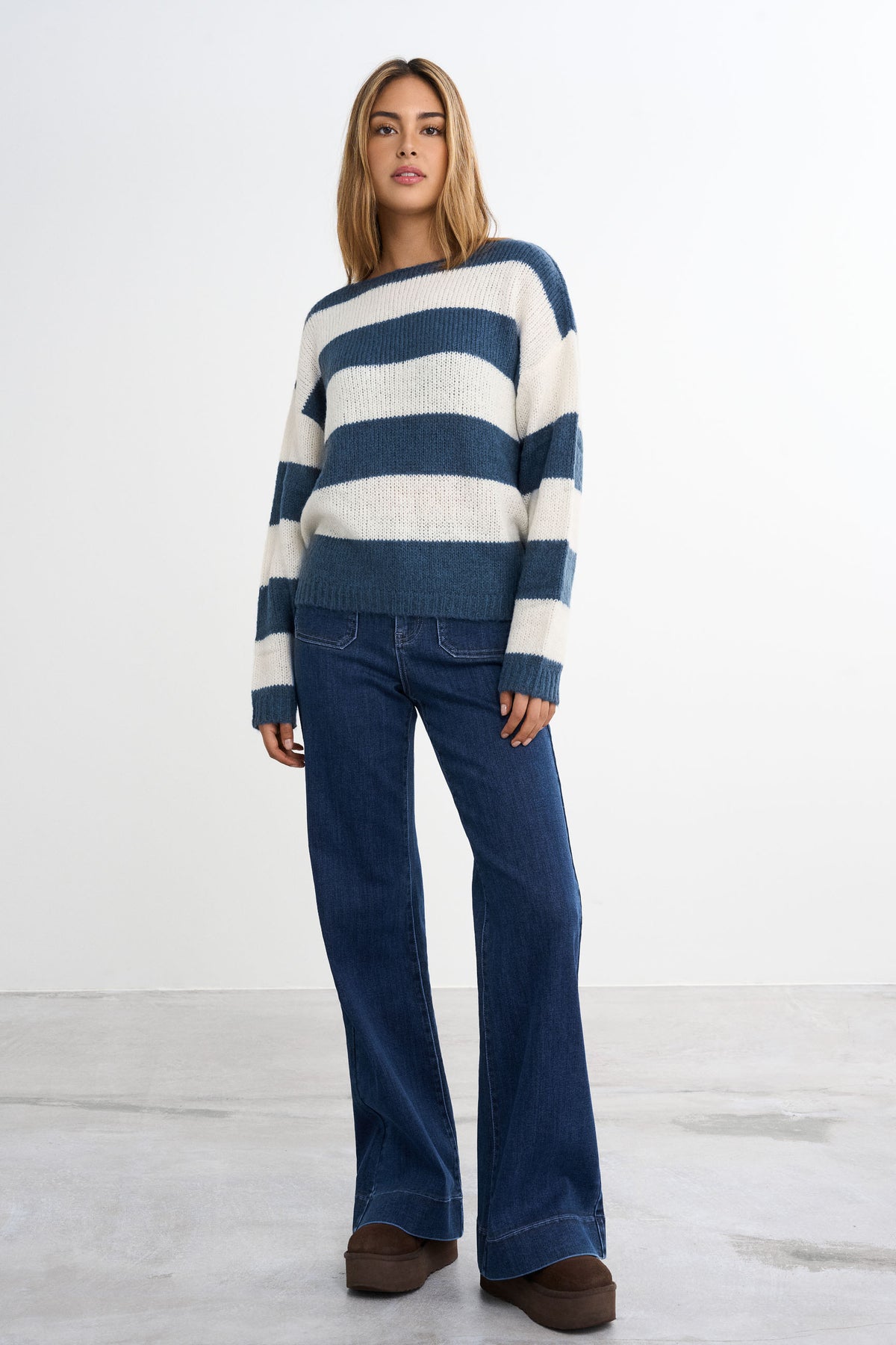 Strikket Stribet Sweater