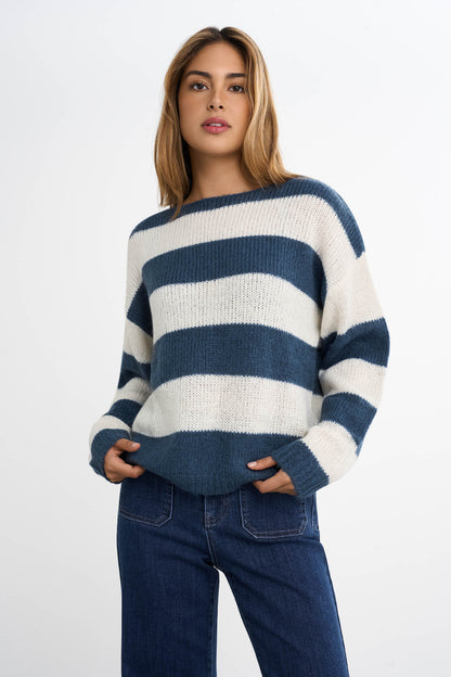 Strikket Stribet Sweater