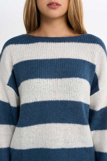 Strikket Stribet Sweater