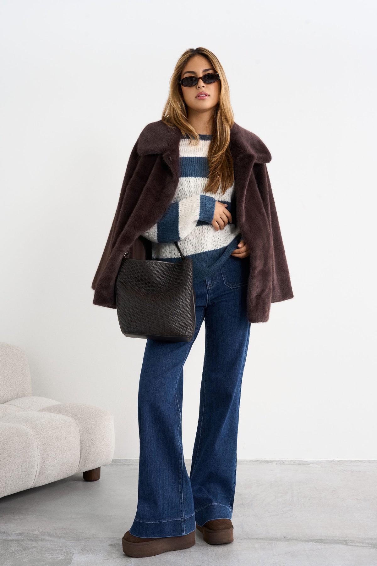 Strikket Stribet Sweater