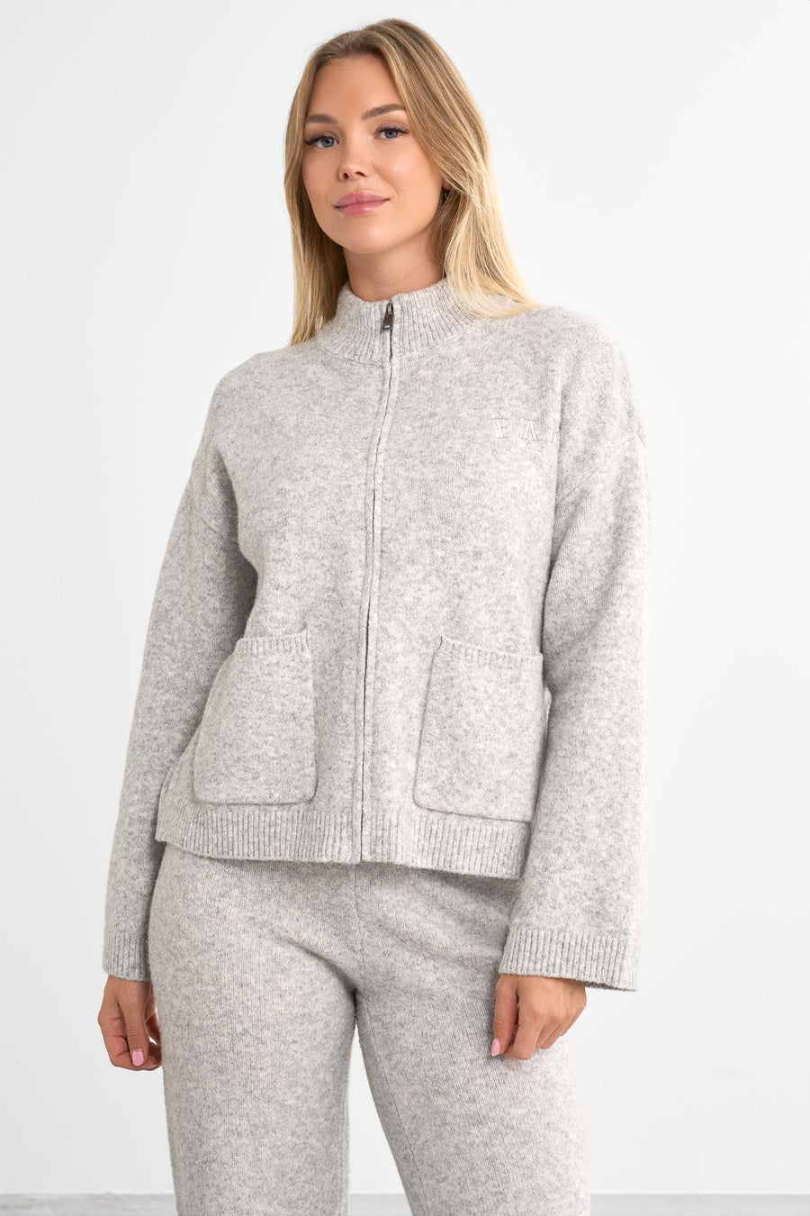 Legacy Full Zip Sweater · Grey