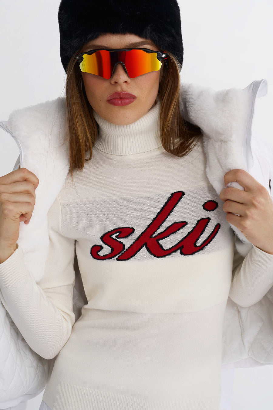 Retro Ski Sweater · White/Red