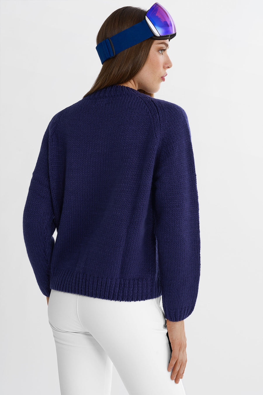 SKI Chunky Knit Sweater · Blå/hvid