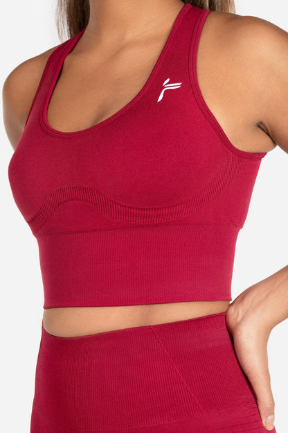 Red Elevate Crop Top - for dame - Famme - Sports Bra